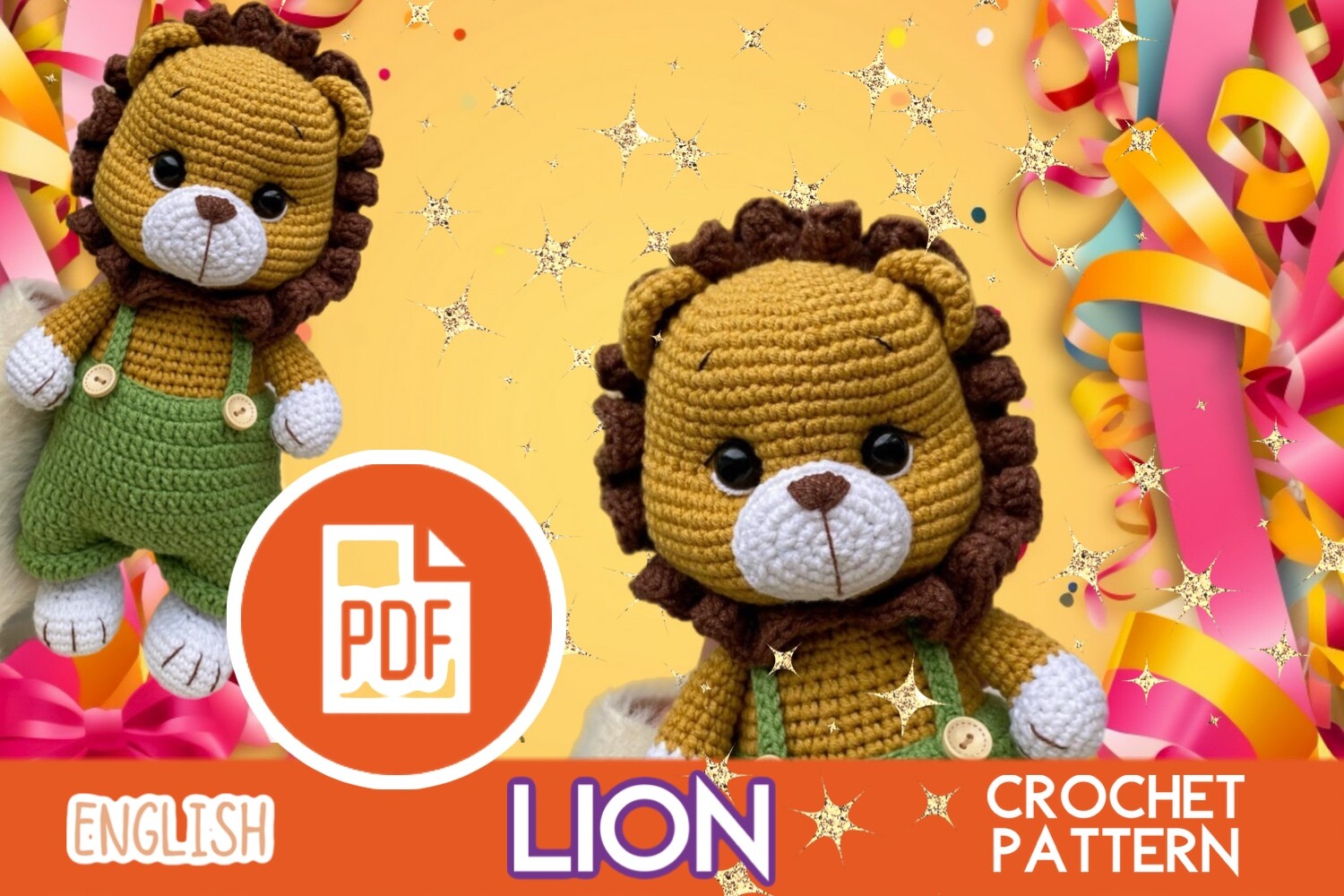 Lion Crochet Pattern PDF Graphic by Ольга Лабутина · Creative Fabrica